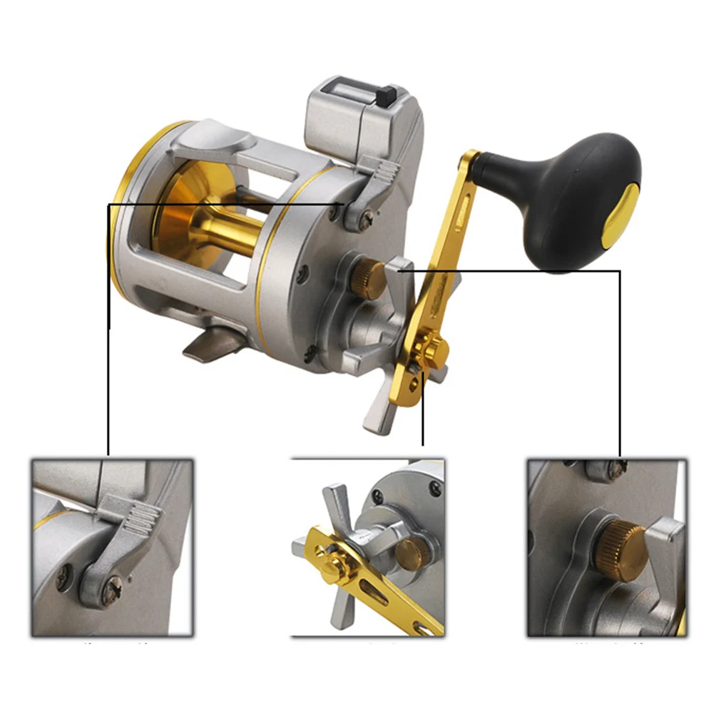 Drum Reel Fishing Reel Right Hand Sea Trolling Fishing With Counter Extended Crank Fish Accessories Outdoor Fishing
Drum Reel Fishing Reel Right Hand Sea Trolling Fishing With Counter Extended Crank Fish Accessories Outdoor Fishing