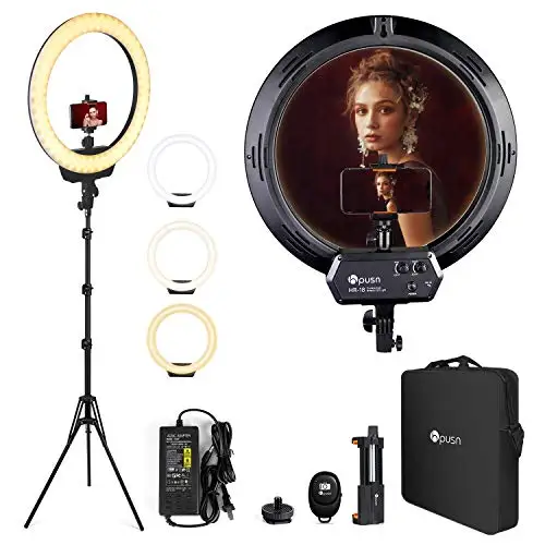 Ring Light 18 Inch LED Ringlight Kit with Stand, Big Adjustable 3200-5600K LED Lights Ring Camera Photography, Vlog, Makeup, Yo
Ring Light 18 Inch LED Ringlight Kit with Stand, Big Adjustable 3200-5600K LED Lights Ring Camera Photography, Vlog, Makeup, Yo