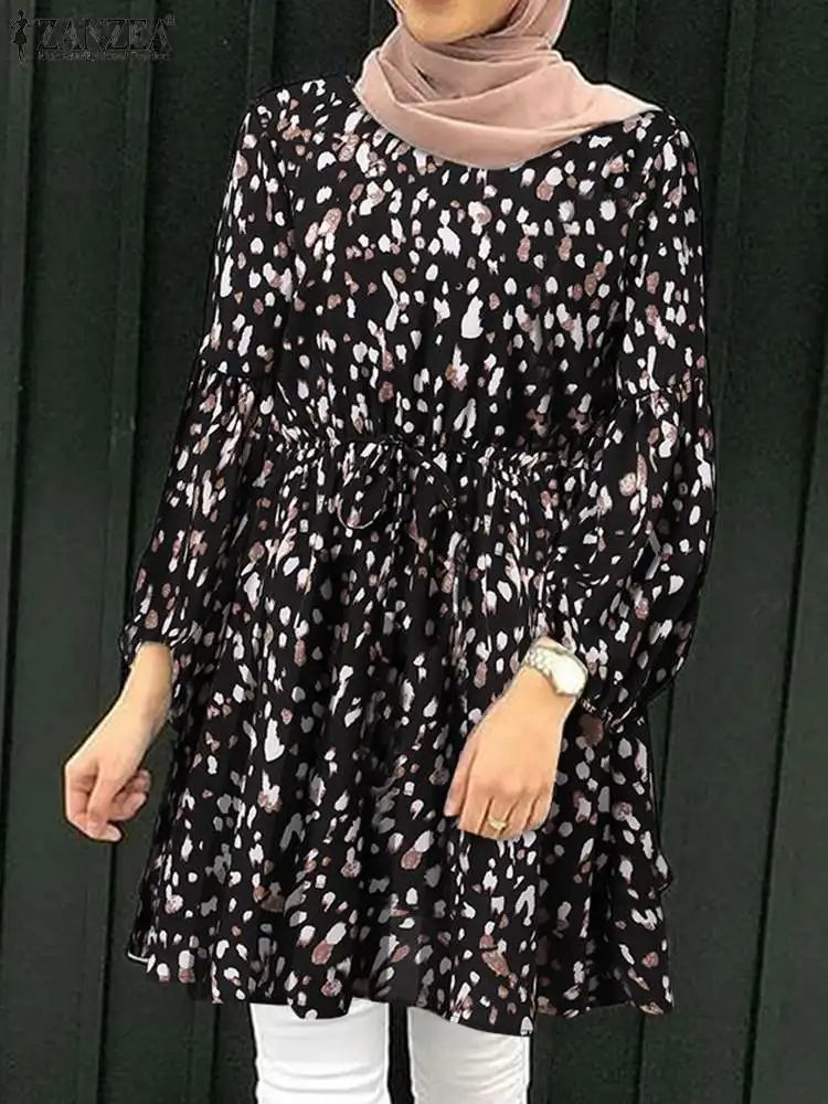 Casual Loose Blouse Long Puff Sleeve O Neck Lace Up Shirts Spring Bohemian Top ZANZEA Women Leopard Printed Muslim Tops Fashion
Casual Loose Blouse Long Puff Sleeve O Neck Lace Up Shirts Spring Bohemian Top ZANZEA Women Leopard Printed Muslim Tops Fashion