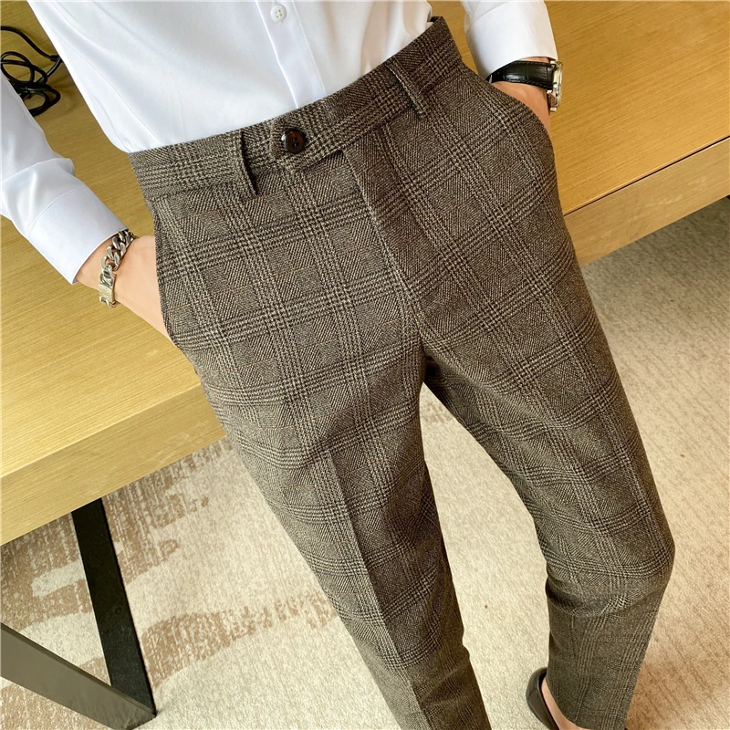 Autumn Winter Plaid Business Dress Pants Men Formal Office Social Suit Pants British Style Casual Slim Fit Trousers Men Clothing
Autumn Winter Plaid Business Dress Pants Men Formal Office Social Suit Pants British Style Casual Slim Fit Trousers Men Clothing