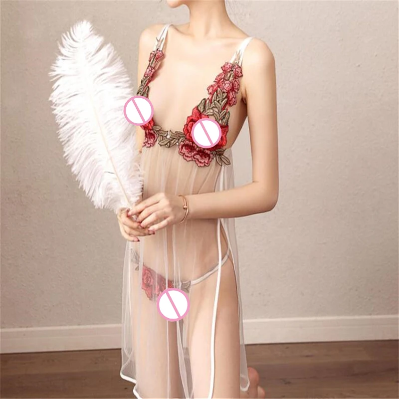 Sexy Nightwear Sensual Nightdress Lace Night Shirts Deep V-neck See-through Dress G-String Sleepwear Lacework Nightgown Exotic S
Sexy Nightwear Sensual Nightdress Lace Night Shirts Deep V-neck See-through Dress G-String Sleepwear Lacework Nightgown Exotic S