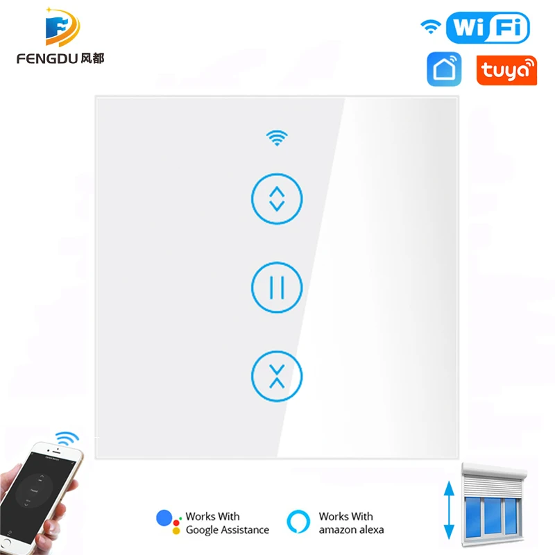 Tuya WiFi Curtain Switch for Electric Motorized Blinds Smart Home Support Alexa Google Home EU UK Roller Shutter Switches 
Tuya WiFi Curtain Switch for Electric Motorized Blinds Smart Home Support Alexa Google Home EU UK Roller Shutter Switches
