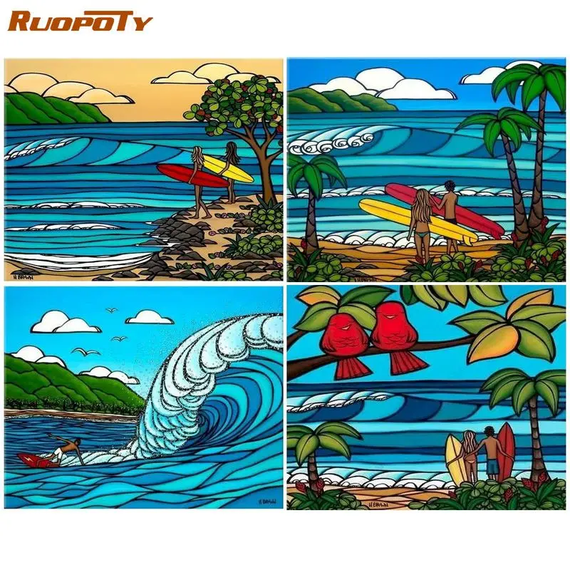 RUOPOTY 60x75cm Painting By Number Frame Hand Painting Canvas Painting Landscapes Sea wave Number Painting Home Decoration
RUOPOTY 60x75cm Painting By Number Frame Hand Painting Canvas Painting Landscapes Sea wave Number Painting Home Decoration