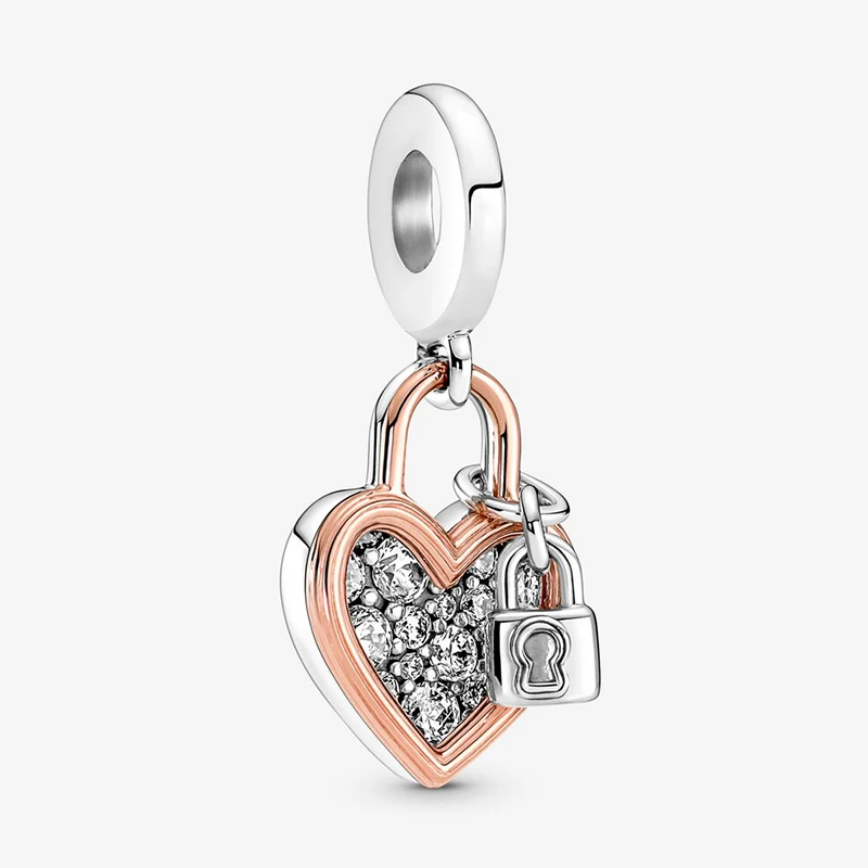 2Pcs/Lot New Arrival Heart Padlock 2-in-1 Charm Pendant Fit Silver Plated Brand Charm Bracelet For Women Jewelry Gift Making 
2Pcs/Lot New Arrival Heart Padlock 2-in-1 Charm Pendant Fit Silver Plated Brand Charm Bracelet For Women Jewelry Gift Making