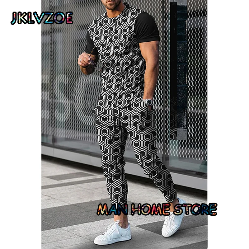 Summer Man Trousers Geometry Printed Short Sleeve T Shirt+Long Pants 2 Piece Sets Casual Trend Oversized Men Tracksuits Clothing
Summer Man Trousers Geometry Printed Short Sleeve T Shirt+Long Pants 2 Piece Sets Casual Trend Oversized Men Tracksuits Clothing