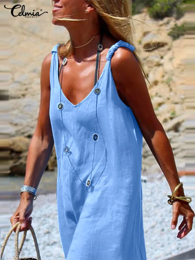 2022 Summer Spaghetti Straps Street Jumpsuits Celmia Women Fashion Holiday Rompers Casual V Neck Solid Wide Leg Pants Overalls
2022 Summer Spaghetti Straps Street Jumpsuits Celmia Women Fashion Holiday Rompers Casual V Neck Solid Wide Leg Pants Overalls