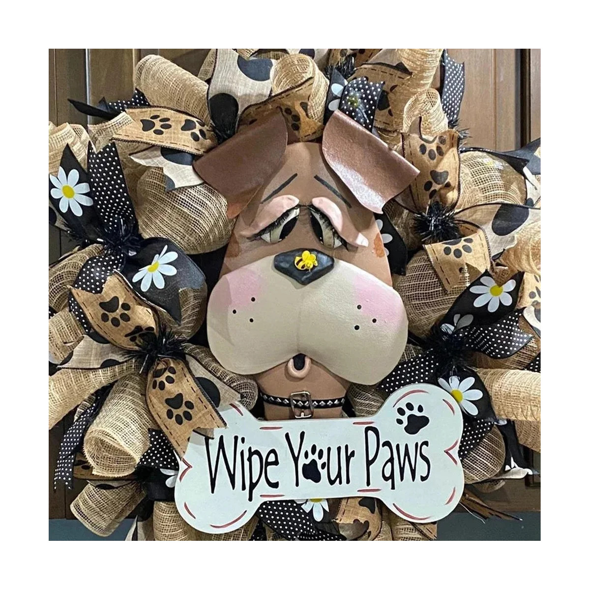 Farmhouse Wreath - Hangable Cloth Dog Head Design Fine Print Colorful Door Decor for Wedding, Wall
Farmhouse Wreath - Hangable Cloth Dog Head Design Fine Print Colorful Door Decor for Wedding, Wall