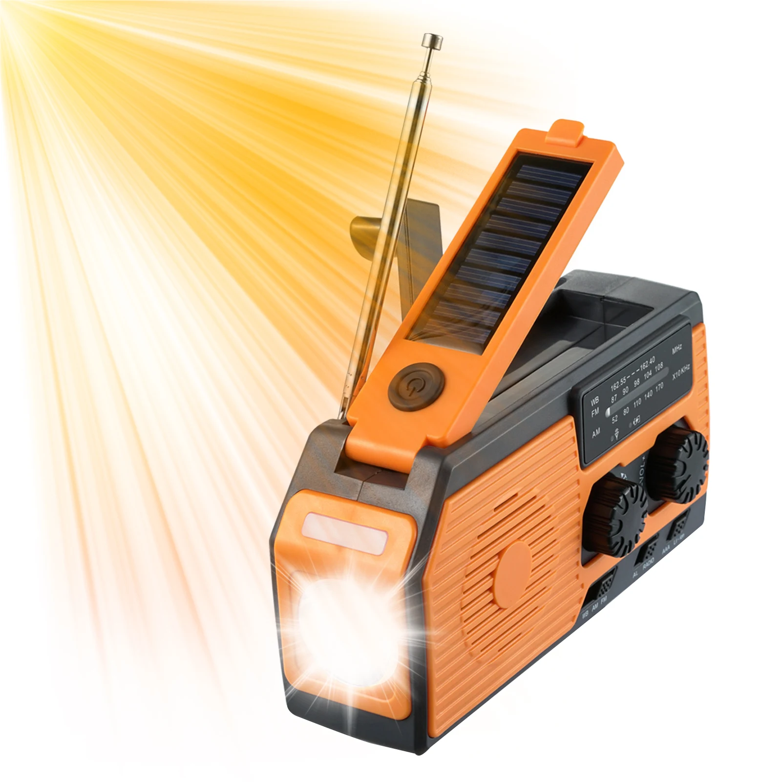 5000mAh Emergency Crank Solar AM/FM RadioBattery Operated Hand Crank Solar Charging NOAA Weather Radio Cell Phone USB Charging
5000mAh Emergency Crank Solar AM/FM RadioBattery Operated Hand Crank Solar Charging NOAA Weather Radio Cell Phone USB Charging