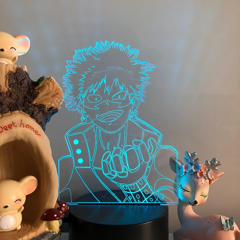 

Мой герой Академия аниме 3D светодиодный ночсветильник Katsuki Bakugo 16 цветов экшн-фигурка акриловая настольная лампа кавайная комната искусстве...
