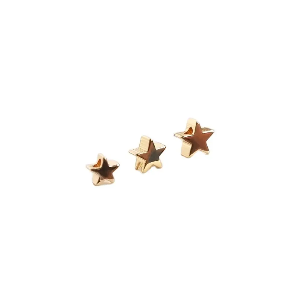 Accessories 14K gold five-pointed star separated bead small star through hole loose bead DIY string jewelry earpiece material 
Accessories 14K gold five-pointed star separated bead small star through hole loose bead DIY string jewelry earpiece material