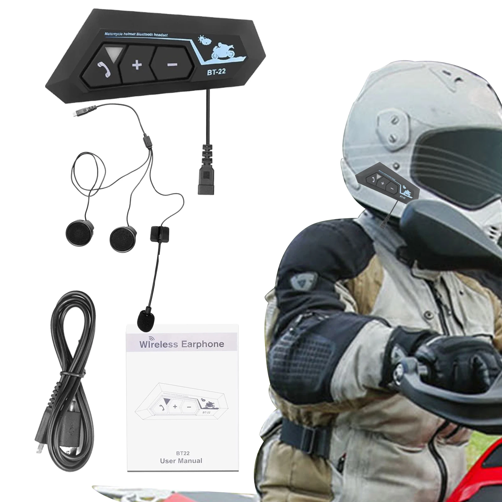 Motorcycle BT Helmet Headset Hands-free Call Kit Wireless Helmet Speaker Stereo Anti-interference Waterproof Moto Earphone
Motorcycle BT Helmet Headset Hands-free Call Kit Wireless Helmet Speaker Stereo Anti-interference Waterproof Moto Earphone