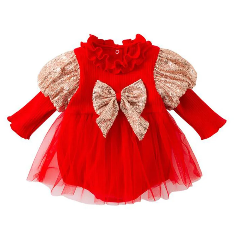 Autumn Newborn Baby Girls Bodysuits Mesh Splicing Sequin Bow Christmas Clothes Cotton Long Sleeve Infant Baby Girls Jumpsuit
Autumn Newborn Baby Girls Bodysuits Mesh Splicing Sequin Bow Christmas Clothes Cotton Long Sleeve Infant Baby Girls Jumpsuit