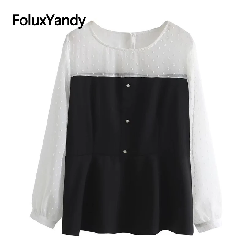 FoluxYandy 2022 Весенняя женская блузка с длинным рукавом со вставками, Повседневная Блузка с круглым вырезом, рубашка KKFY5805
FoluxYandy 2022 Весенняя женская блузка с длинным рукавом со вставками, Повседневная Блузка с круглым вырезом, рубашка KKFY5805