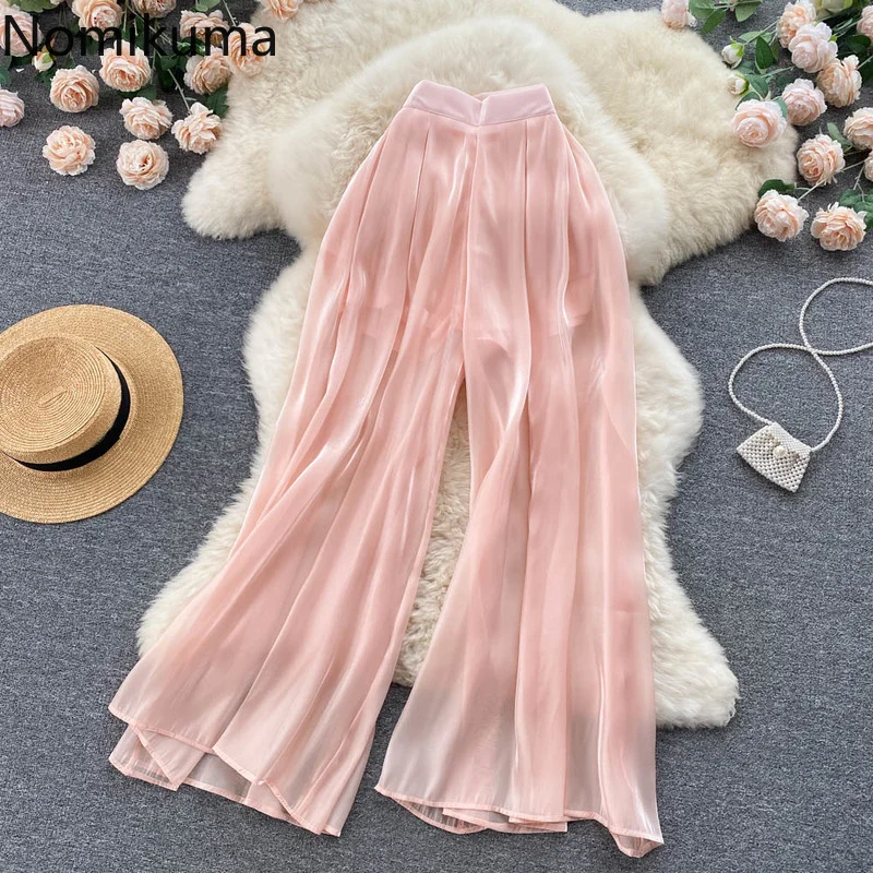Nomikuma Pantalones Summer High Waist Wide Leg Hollow Out Gauze Loose Pantalon Pour Femme Elegant Vintage Fashion Women Pants
Nomikuma Pantalones Summer High Waist Wide Leg Hollow Out Gauze Loose Pantalon Pour Femme Elegant Vintage Fashion Women Pants