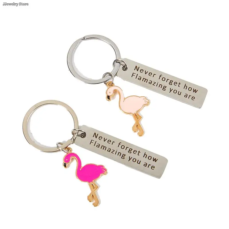 1pc Fashion Stainless Steel Flamingo Pendant Keychain Never Forget How Flamazing You Are Key Ring Creative Gift Velvet Bag
1pc Fashion Stainless Steel Flamingo Pendant Keychain Never Forget How Flamazing You Are Key Ring Creative Gift Velvet Bag