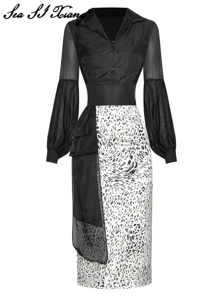 Seasixiang Fashion Spring Suit Women Turn-down Collar Lantern Sleeve Short Tops + Print Pencil Skirt Office Lady Two Pieces Set
Seasixiang Fashion Spring Suit Women Turn-down Collar Lantern Sleeve Short Tops + Print Pencil Skirt Office Lady Two Pieces Set