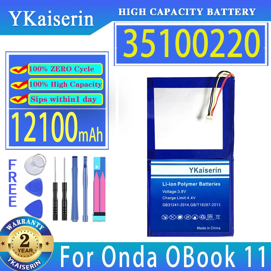 

YKaiserin 12100mAh Replacement Battery 35100220 (OBook11) For Onda OBook 11 OBook11 Laptop Batteries