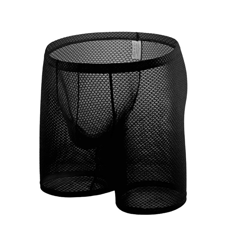 Long Leg Underpants Men Sexy Mesh See Through Trunks Summer Breathable Underwear Boxer Shorts Solid Mid Waist Panties Undies A5
Long Leg Underpants Men Sexy Mesh See Through Trunks Summer Breathable Underwear Boxer Shorts Solid Mid Waist Panties Undies A5