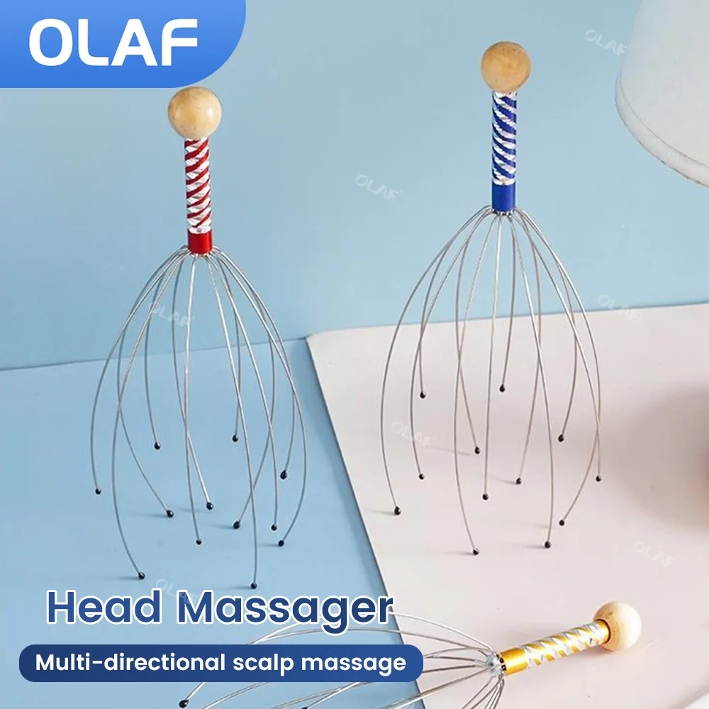 

Массажер для головы осьминога OLAF, расслабляющий релаксатор головы, массажер для тела, удаление мышечного напряжения, утомления, металлический массажер для головы