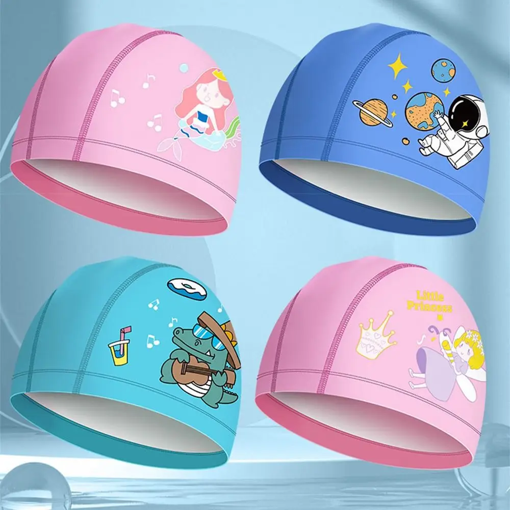 Hair Protect Cartoon Printed Free size Ears Pleated Kids Swimming Cap Swimming Caps Pool Bathing Hats Elastic Pu Turban 
Hair Protect Cartoon Printed Free size Ears Pleated Kids Swimming Cap Swimming Caps Pool Bathing Hats Elastic Pu Turban