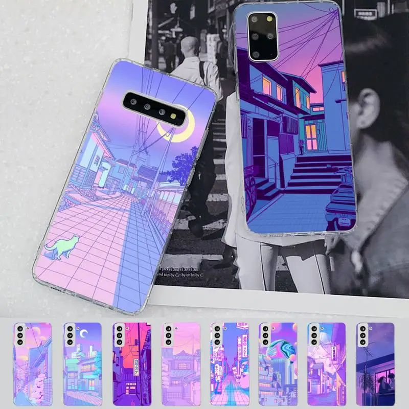 

Japanese Anime Hand Painted House scenery Phone Case for Samsung S21 A10 for Redmi Note 7 9 for Huawei P30Pro Honor 8X 10i cover
