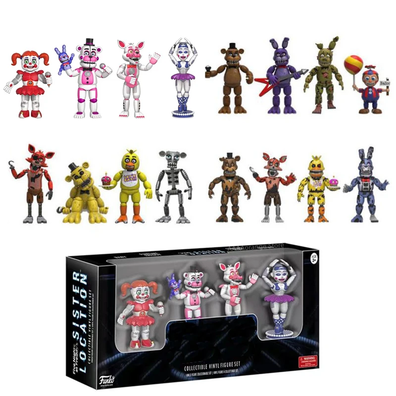4pcs/set FNAF At Five Nights Security Breach Action Figure Bonnie Foxy Toys 5 Fazbear Bear Doll Model Kids Toy Birthday Gifts
4pcs/set FNAF At Five Nights Security Breach Action Figure Bonnie Foxy Toys 5 Fazbear Bear Doll Model Kids Toy Birthday Gifts