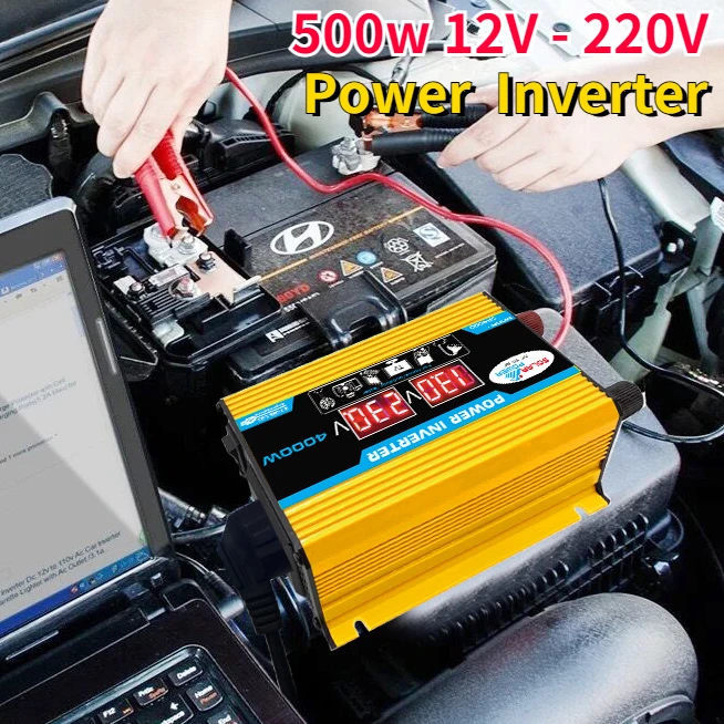 300/500W Car Portable Inverter 12V To 220V Power Converter Pure Sine Wave LED Display Dual USB Car Inverter charger Universal
300/500W Car Portable Inverter 12V To 220V Power Converter Pure Sine Wave LED Display Dual USB Car Inverter charger Universal