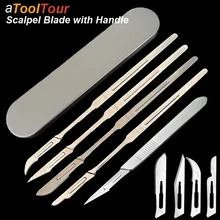 Scalpel Blades Handle Thick Long Carbon Steel Carving Metal Office Surgical Stationery Medical Cutter Knife Number 10 11 12 15