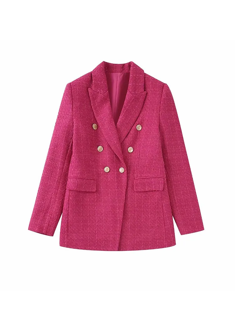 Women 2022 Autumn New Fashion Breasted textured Blazer Coat Vintage Long Sleeve Pockets Female Outerwear Chic
Women 2022 Autumn New Fashion Breasted textured Blazer Coat Vintage Long Sleeve Pockets Female Outerwear Chic