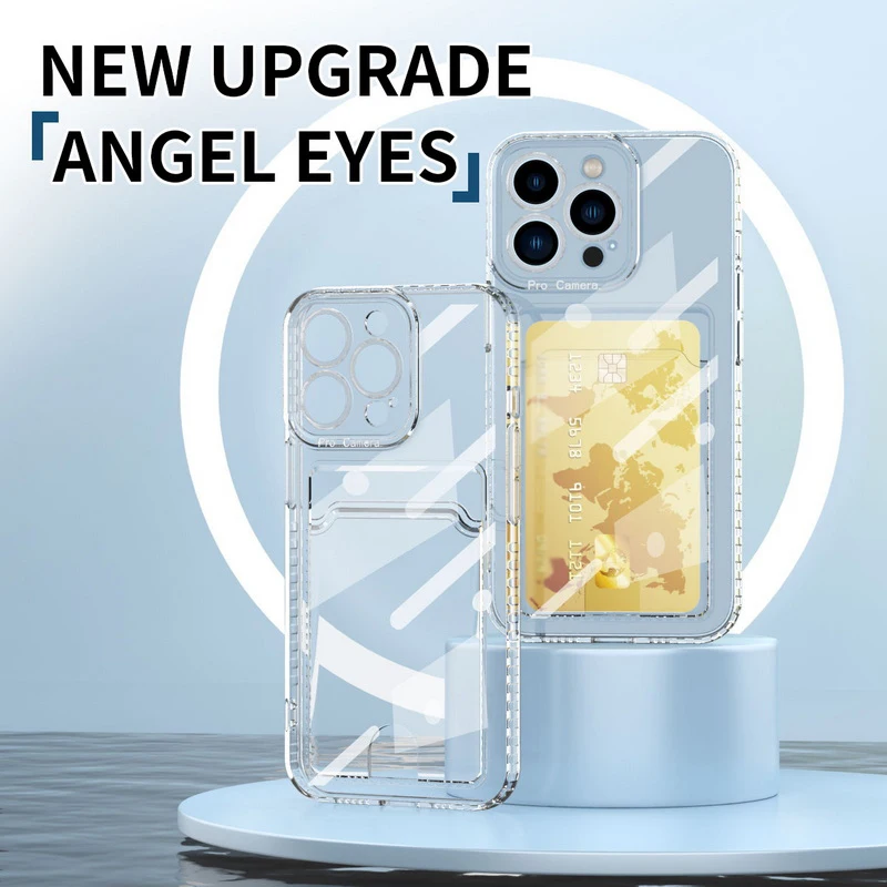 Angel Eyes Airbag Clear Silicone Case Card Slot Holder Soft Cover For iPhone 13 Pro Max 12 11 XS Max XR XS X 8 7 Plus SE 2022
Angel Eyes Airbag Clear Silicone Case Card Slot Holder Soft Cover For iPhone 13 Pro Max 12 11 XS Max XR XS X 8 7 Plus SE 2022