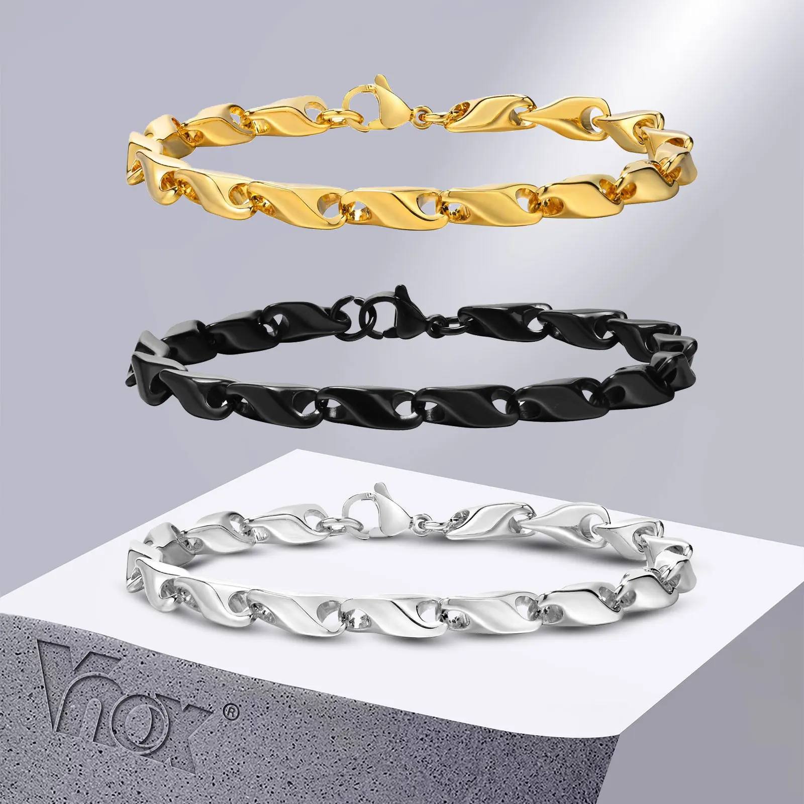 Vnox 6.4mm Stainless Steel Link Chain Bracelets for Men Women, New Fashion Casual Wristband Bracelet Gift Jewelry
Vnox 6.4mm Stainless Steel Link Chain Bracelets for Men Women, New Fashion Casual Wristband Bracelet Gift Jewelry