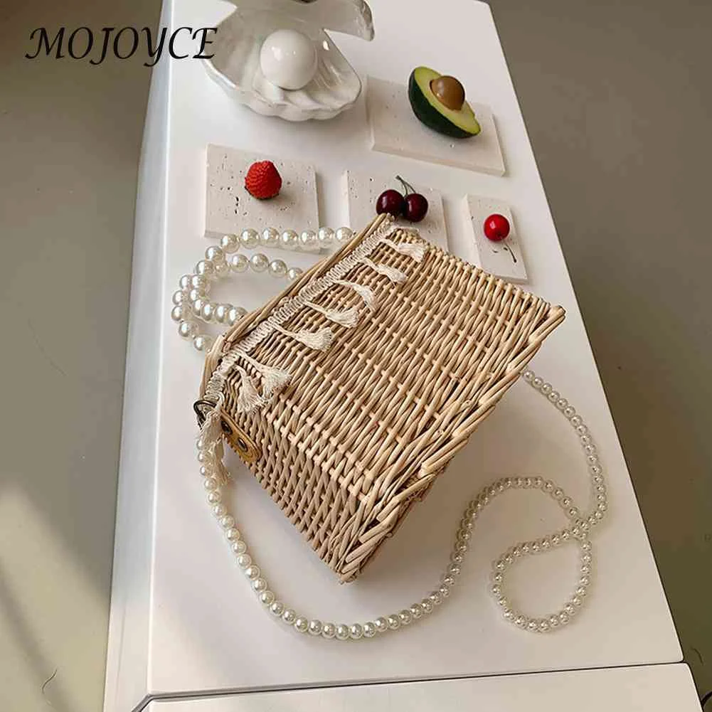 Woven Rattan Portable Bag Ladies Tassel Braided Shoulder Bag Pearl Chain Handbag Casual Travel Handbags for Women
Woven Rattan Portable Bag Ladies Tassel Braided Shoulder Bag Pearl Chain Handbag Casual Travel Handbags for Women