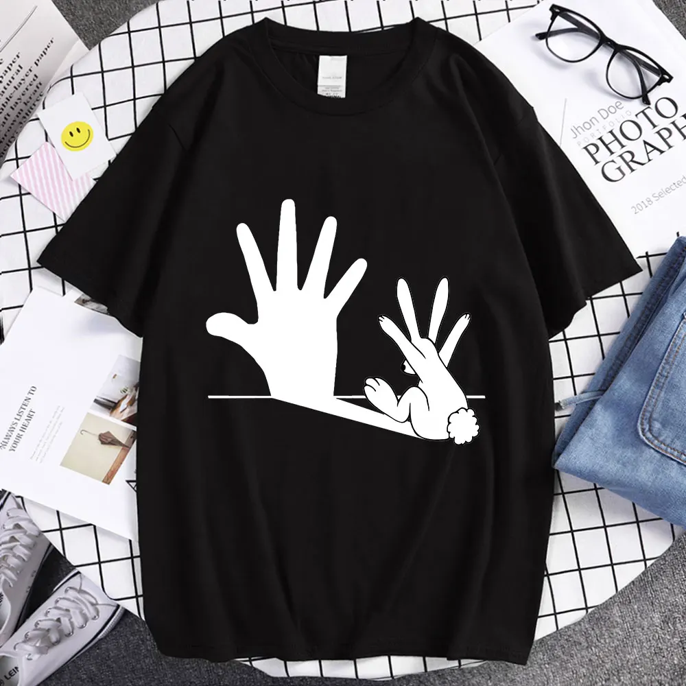 Funny Rabbit Hand Shadow Print T-shirt Men Women Short Sleeves Summer Casual Fashion T-shirts Unisex Street Oversized T Shirts
Funny Rabbit Hand Shadow Print T-shirt Men Women Short Sleeves Summer Casual Fashion T-shirts Unisex Street Oversized T Shirts