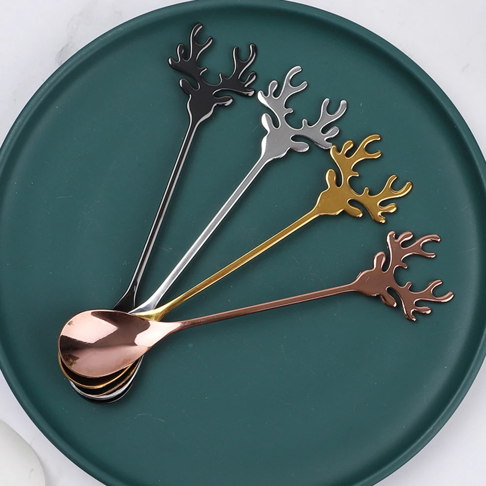 1PC Christmas Deer Head Spoons Desserts Stirring Spoon 304 Stainless Steel Xmas Antlers Coffee Tea Scoop Creative Tableware
1PC Christmas Deer Head Spoons Desserts Stirring Spoon 304 Stainless Steel Xmas Antlers Coffee Tea Scoop Creative Tableware
