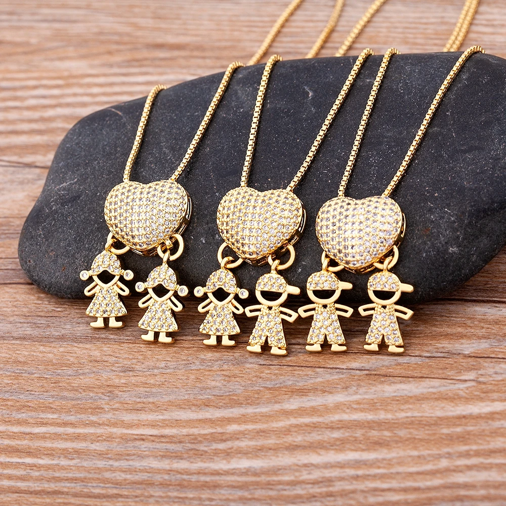 AIBEF New Design Girl Boy Pendant Charm Gold Heart Crystal Zircon Necklace Women's Party Wedding Fashion Romantic Jewelry Gifts
AIBEF New Design Girl Boy Pendant Charm Gold Heart Crystal Zircon Necklace Women's Party Wedding Fashion Romantic Jewelry Gifts