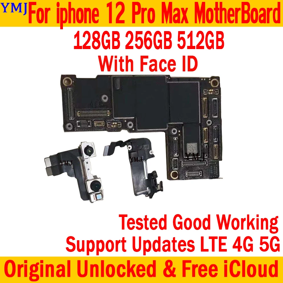 For IPhone 12 Pro Max Motherboard 128GB 256GB 512GB MainBoard 4G 5G Network Mainboard ICloud Unlocked Plate Good Tested
For IPhone 12 Pro Max Motherboard 128GB 256GB 512GB MainBoard 4G 5G Network Mainboard ICloud Unlocked Plate Good Tested