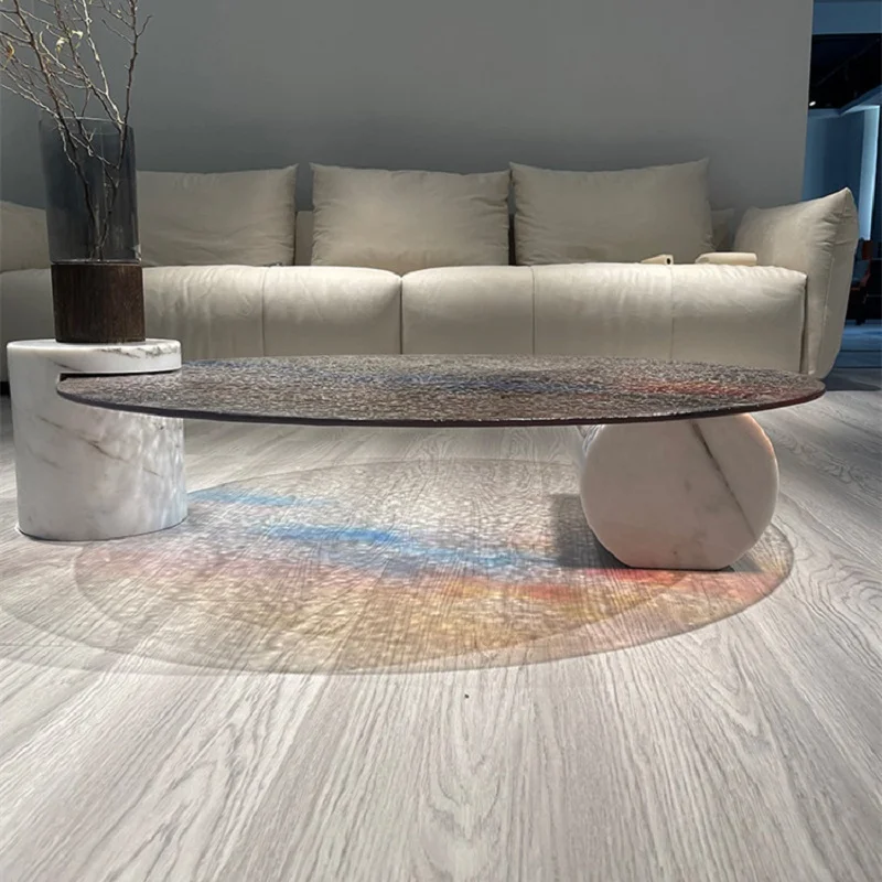 Modern designer glass colored water ripple tea table Rainbow water ripple tea table Evening glow tea table 
Modern designer glass colored water ripple tea table Rainbow water ripple tea table Evening glow tea table