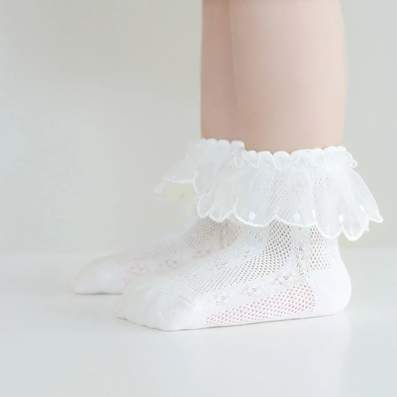 

Baby Socks Summer Thin Cotton Breathable Lace Ruffle Socks Sweet Toddler Girls Boys Mesh Cute Newborn Children Sock Clothes 0-8Y