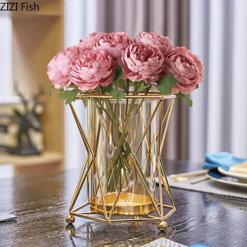 Golden Vase Metal Flowers Pot Floral Flower Arrangement Plated Alloy Glass Vases Desk Decor Modern Luxurious Home Decoration
Golden Vase Metal Flowers Pot Floral Flower Arrangement Plated Alloy Glass Vases Desk Decor Modern Luxurious Home Decoration