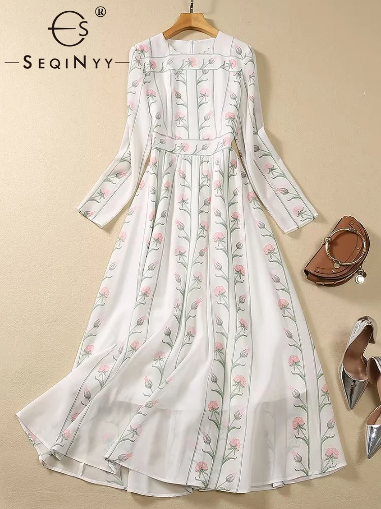 Женское Повседневное платье SEQINYY, белое элегантное платье-трапеция с винтажным розовым цветочным принтом, лето-весна
Женское Повседневное платье SEQINYY, белое элегантное платье-трапеция с винтажным розовым цветочным принтом, лето-весна