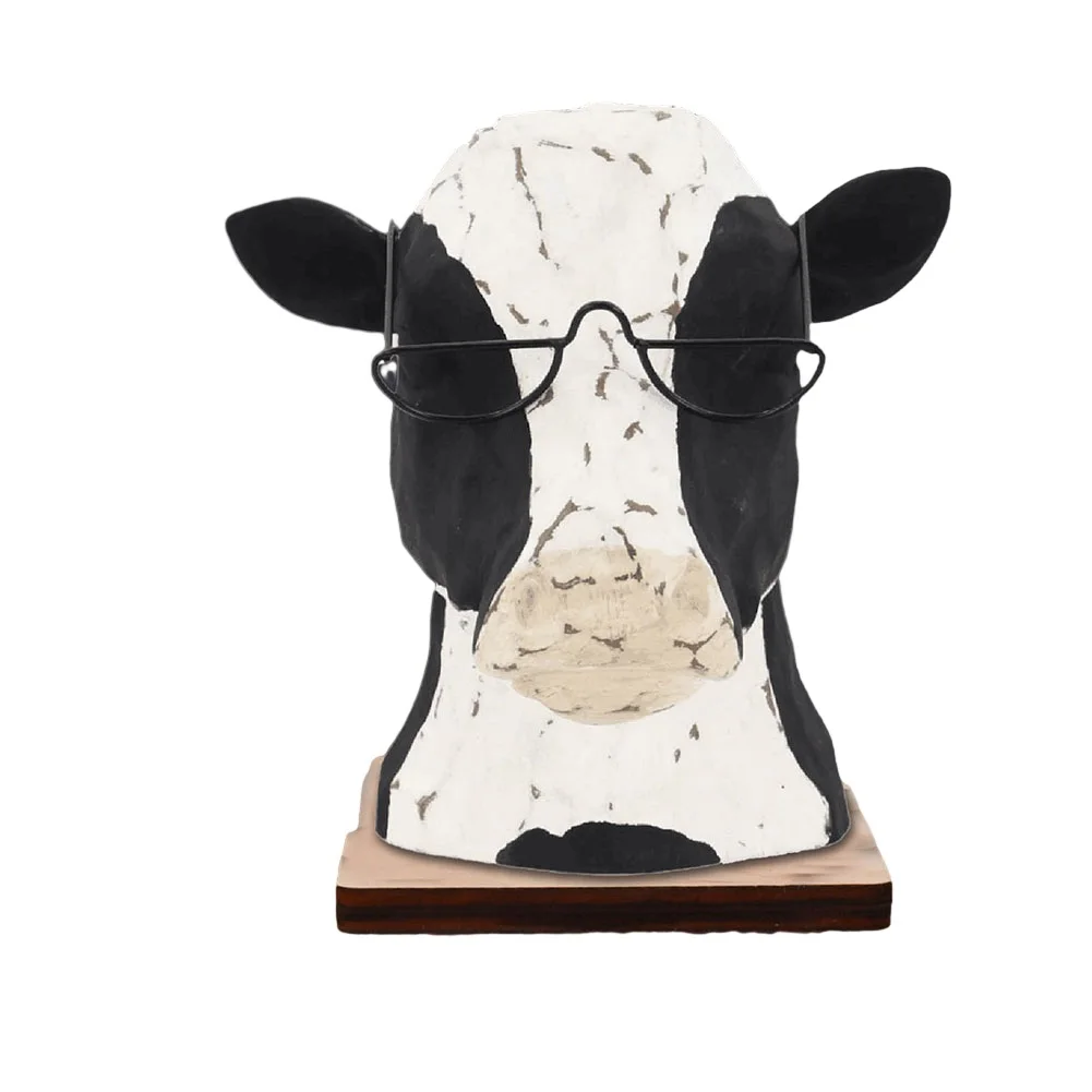 1pcs Wood Cow Eyeglass Holder With Tray Handicraft Ornament Ornament Unique Cow Print Pattern Black And White Color Scheme
1pcs Wood Cow Eyeglass Holder With Tray Handicraft Ornament Ornament Unique Cow Print Pattern Black And White Color Scheme