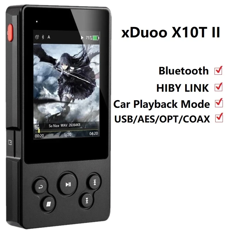 

XDUOO X10T II DSD128 PCM 384KHz/32Bit X10TII High Performance Lossless Music Bluetooth Digital Turntable MP3 Player