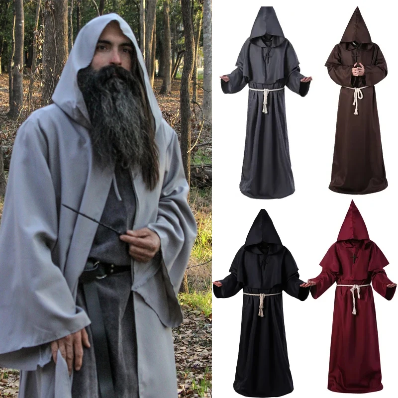 Halloween Medieval Christian Friar Priest Robe Witch Wizard Cloak Cape Party Death Ghost Vampire Devil Cosplay Costumes Clothing
Halloween Medieval Christian Friar Priest Robe Witch Wizard Cloak Cape Party Death Ghost Vampire Devil Cosplay Costumes Clothing