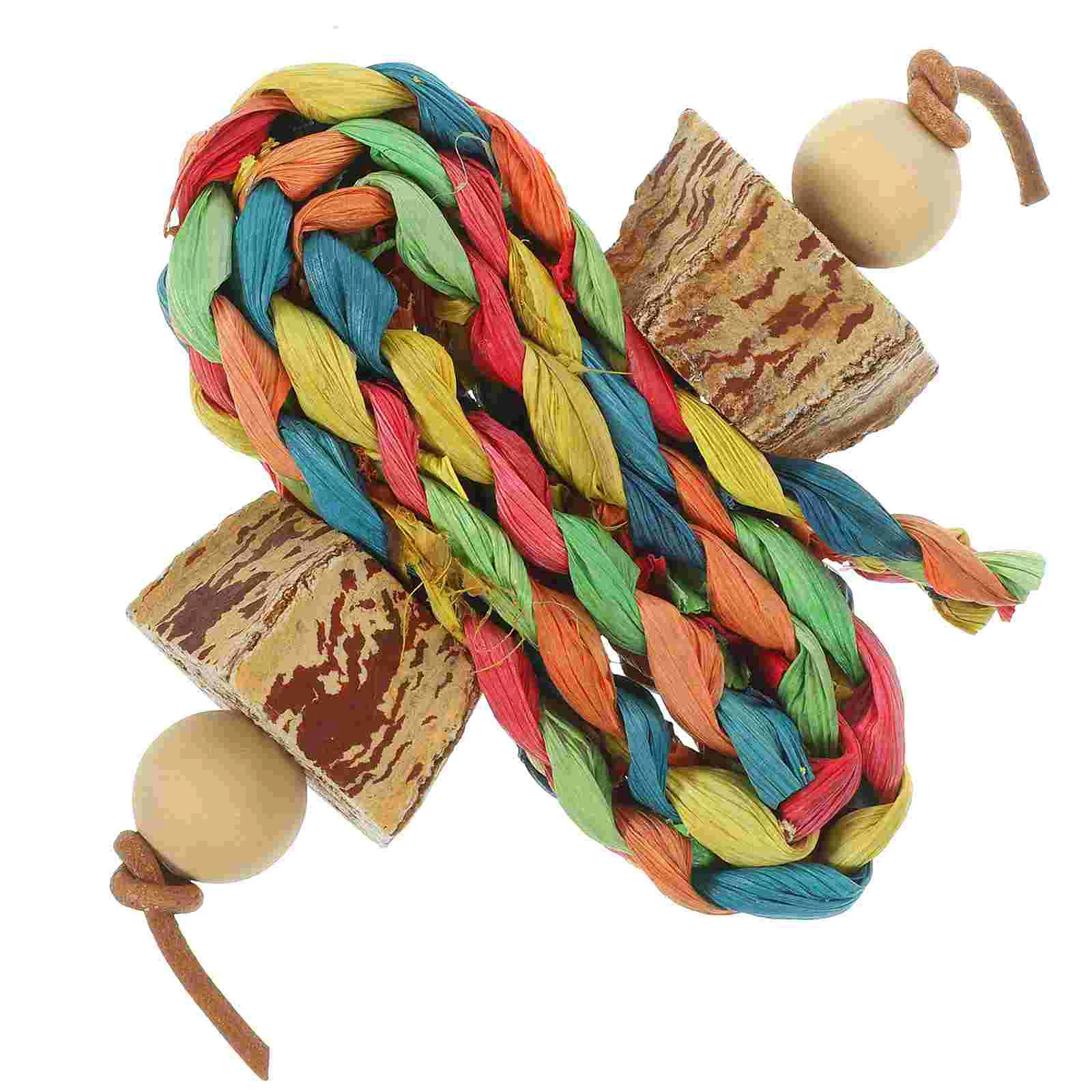

Toys Bird Toy Parrot Chewing Swing Foraging Parrots Shredder Parakeet Cage Chew Accessories Tearing Wood Hanging Cockatiels Pet