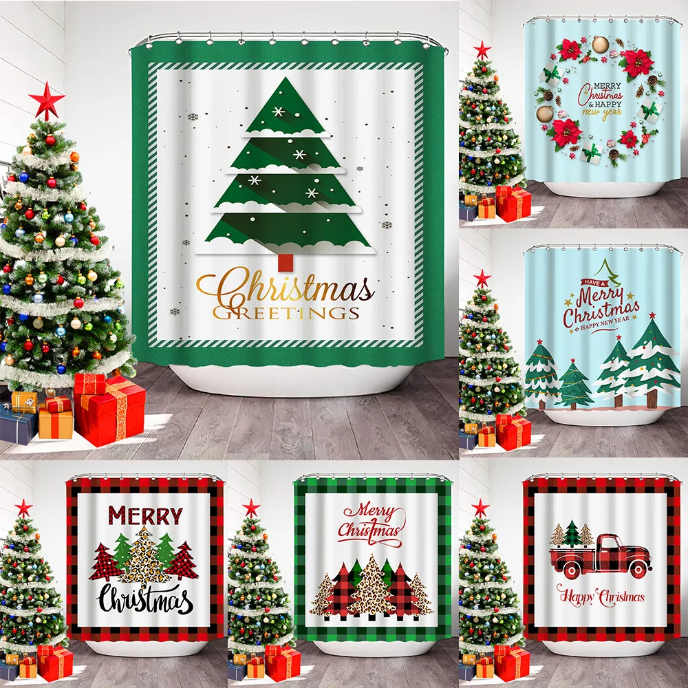 Christmas Tree Shower Curtain Elk Happy New Year Bathtub Curtain Bathroom Decor Waterproof Polyester Anti-mold Blackout Curtains
Christmas Tree Shower Curtain Elk Happy New Year Bathtub Curtain Bathroom Decor Waterproof Polyester Anti-mold Blackout Curtains
