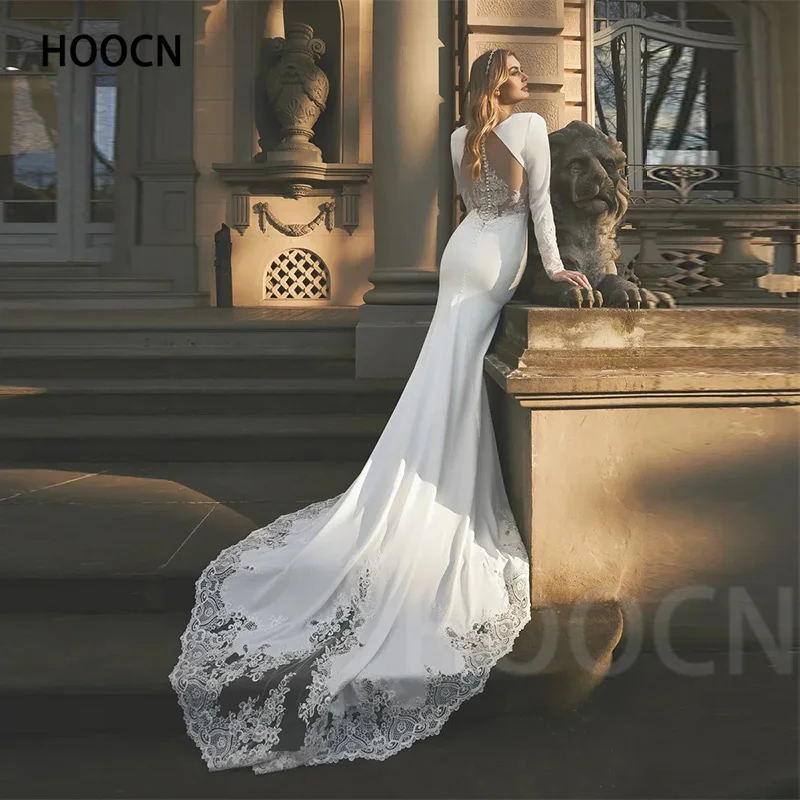 HERBURNL Sexy Wedding Dress Long Sleeve Lace V Neck Temperament Mermaid Simple New Bridal Dress Vestido de casamento
HERBURNL Sexy Wedding Dress Long Sleeve Lace V Neck Temperament Mermaid Simple New Bridal Dress Vestido de casamento