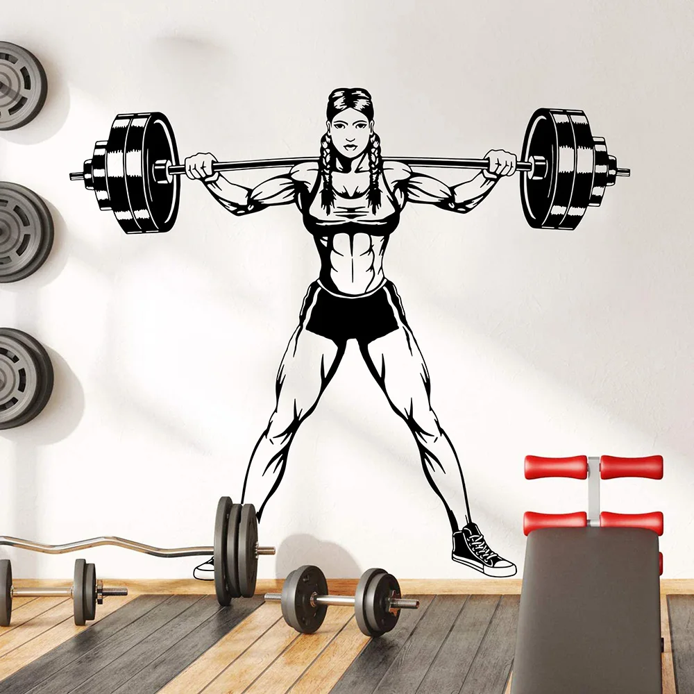 Large Gym Woman Dumbbells Wall Sticker Vinyl Decal Bodybuilding Female Muscle Flex Fitness Workout Train Health Weight
Large Gym Woman Dumbbells Wall Sticker Vinyl Decal Bodybuilding Female Muscle Flex Fitness Workout Train Health Weight