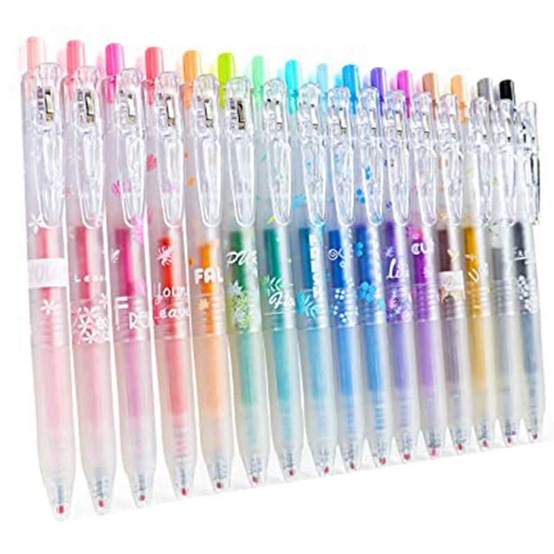 

Glitter Gel Ink Pen 16 Assorted Color Retractable Gel Pen Set 0.7Mm Fine Tip Colored Journaling Pen Coloring Drawing