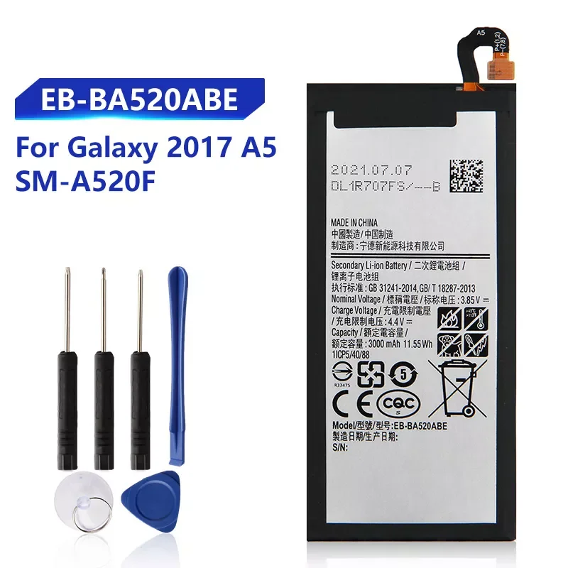 2023New Replacment Battery EB-BA520ABE For Samsung Galaxy A5 2017 Version A520 A520S A520F SM-A520F Phone Battery 3000mAh
2023New Replacment Battery EB-BA520ABE For Samsung Galaxy A5 2017 Version A520 A520S A520F SM-A520F Phone Battery 3000mAh