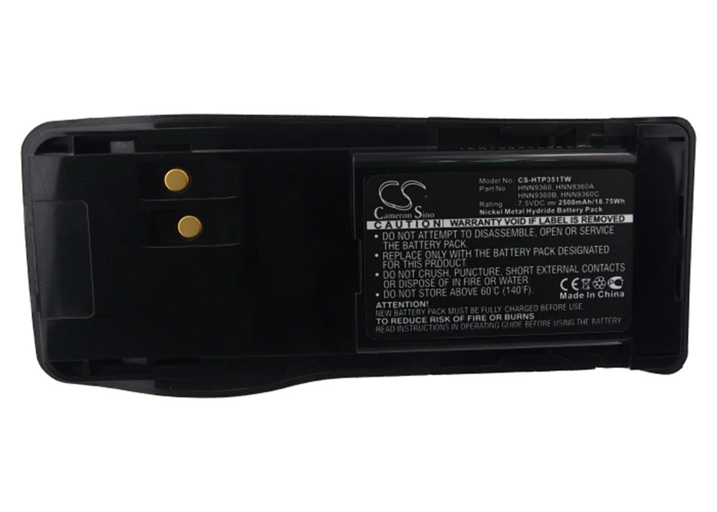 Cameron Sino 2500mA Battery for Motorola GP350 HNN9360,HNN9360A,HNN9360B,HNN9360C
Cameron Sino 2500mA Battery for Motorola GP350 HNN9360,HNN9360A,HNN9360B,HNN9360C